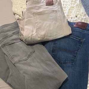 Warp + Weft Men's Jeans - Classic Gray, Beige, and Denim Blue